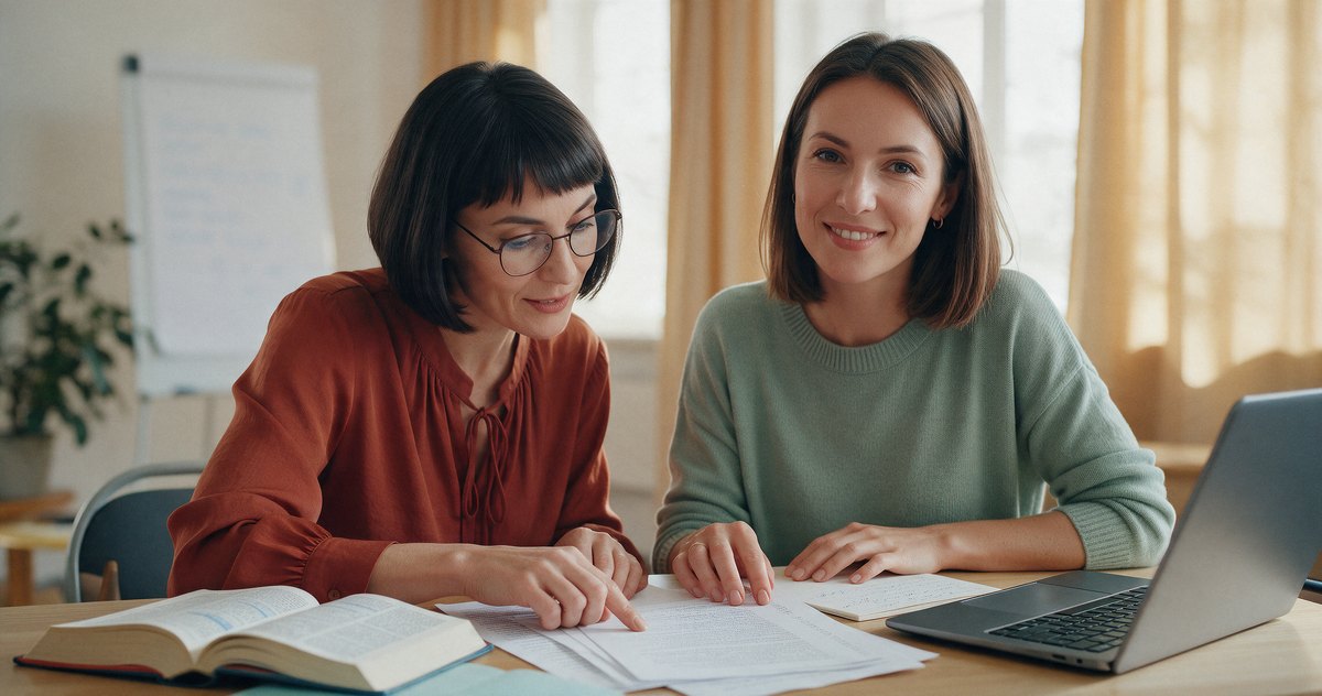 Lezione individuale di preparazione all'esame DipTrans con tutor e candidata, certificazione CIOL IoLET